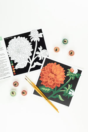 ELLE CREE' DAHLIAS MINI PAINT-BY-NUMBER-KIT