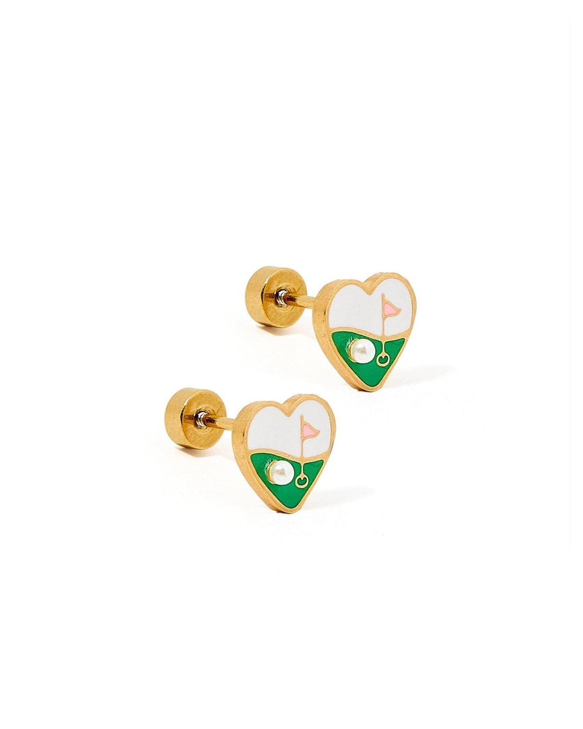 Screwback Stud Earrings - Golf Par-Tee