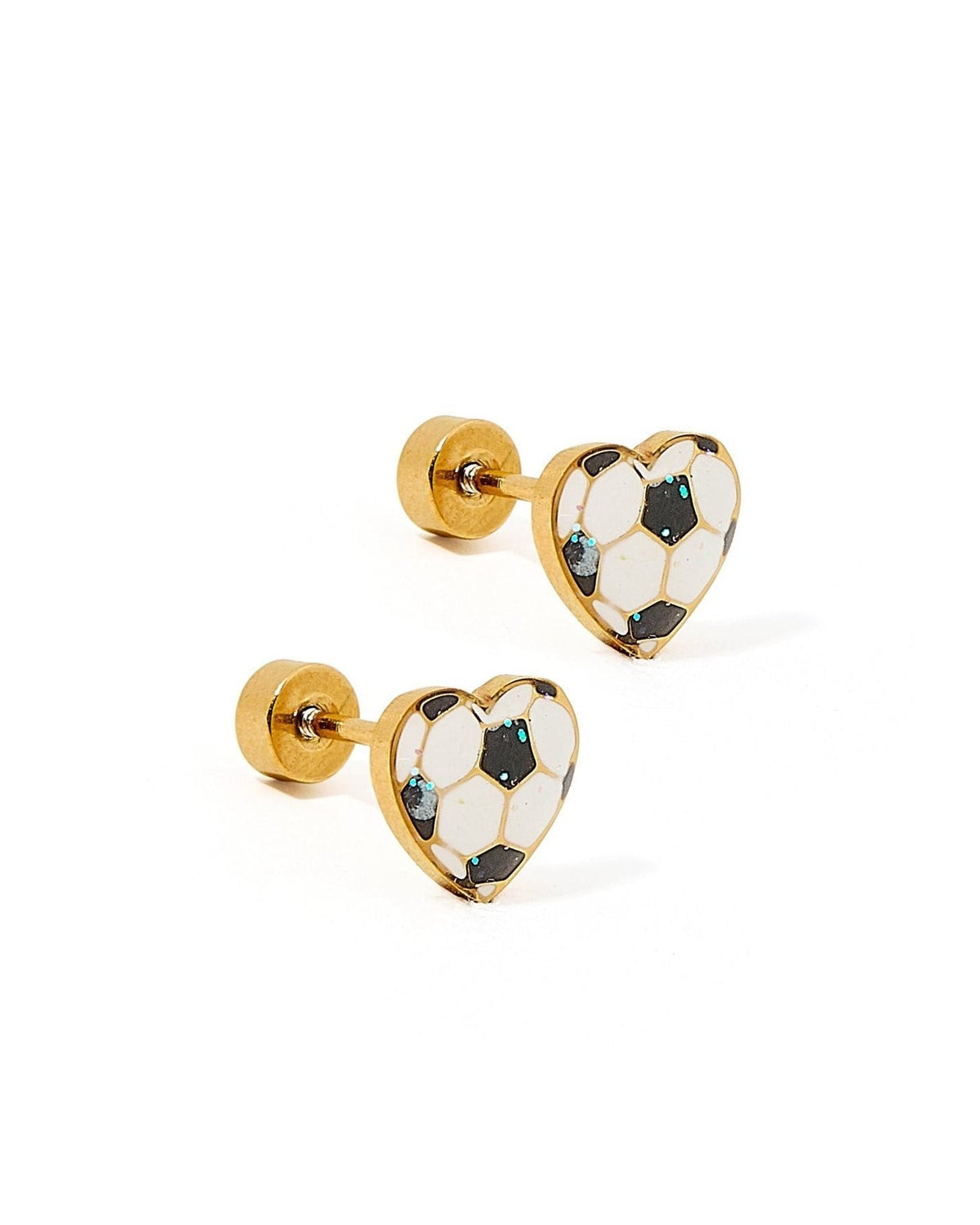 Screwback Stud Earrings - Soccer